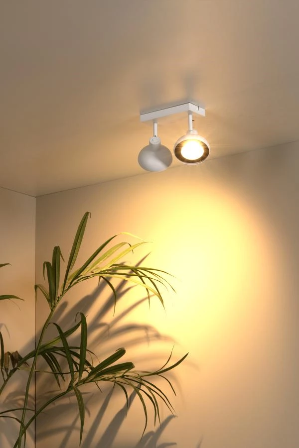 Lucide SENSAS - Ceiling spotlight - 2xGU10 (ES111) - White - ambiance 1